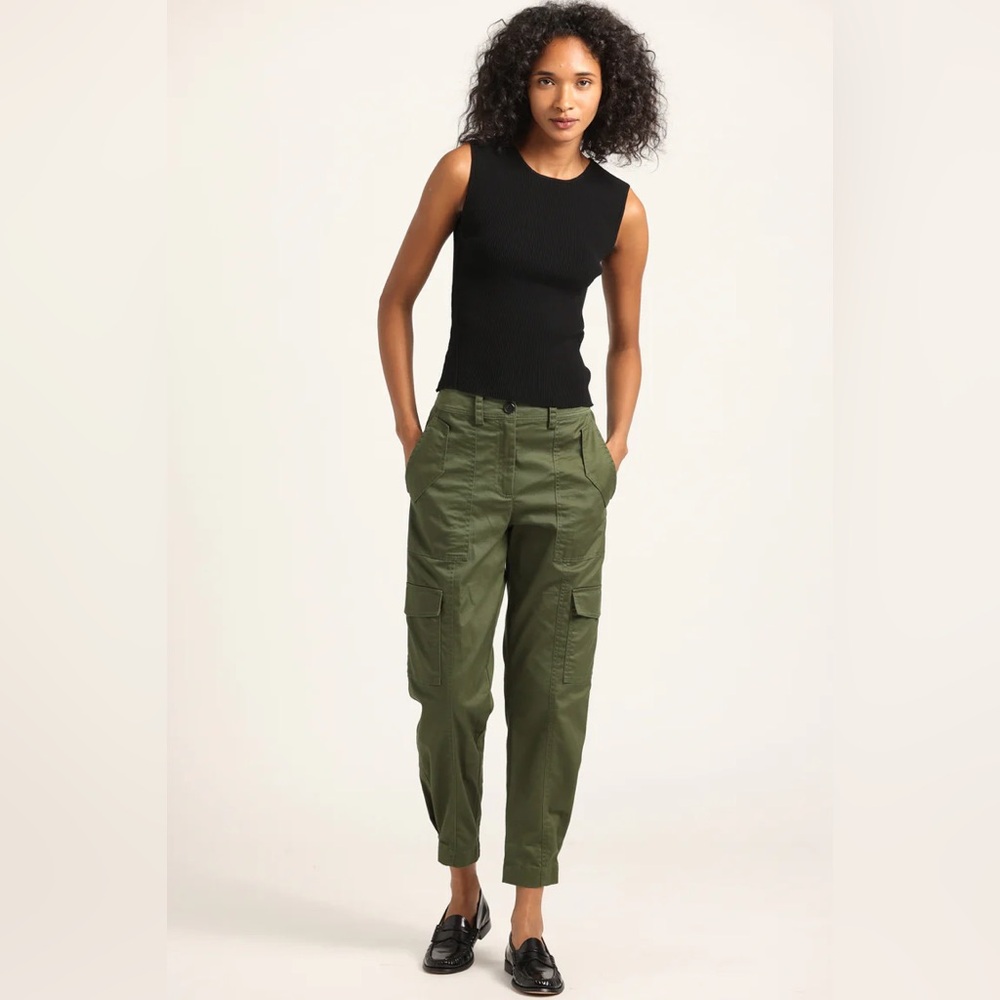 Derek Lam 10 Crosby ELIAN Utility Pants in Olive Size 12